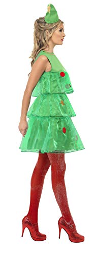 Smiffy's Smiffys-24331L Disfraz de árbol de Navidad, con vestido y gorro, color verde, L-EU Tamaño 44-46 24331L