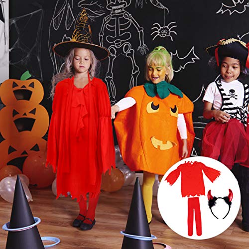 SOIMISS Disfraz de Diablo de Halloween para Niña Vestido de Diablo de Halloween Kit de Falda de Halloween para Niños Niños Pequeños