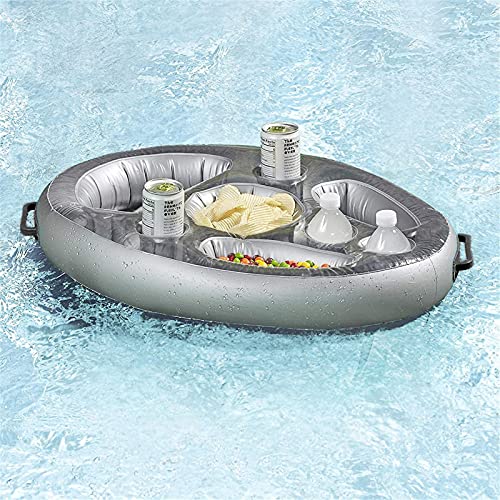 Soporte Hinchable Para Bebidas, Titular De Bebida Inflable Piscina, Bandeja Flotante De La Piscina Inflable, Soporte Flotante Para Beber Y Frutas Con 8 Orificios, Hinchable Bebidas Frutas Posavasos