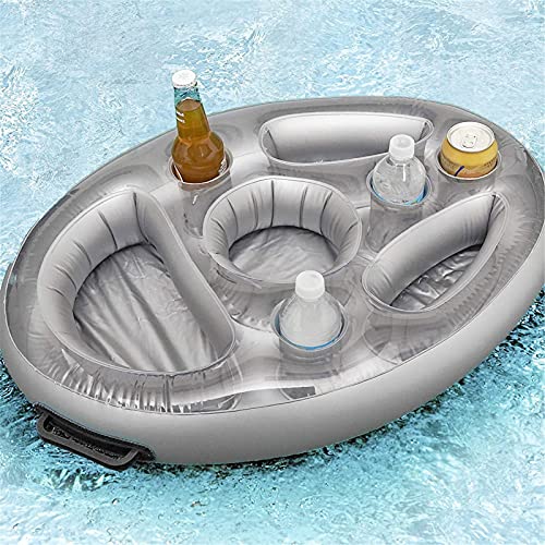 Soporte Hinchable Para Bebidas, Titular De Bebida Inflable Piscina, Bandeja Flotante De La Piscina Inflable, Soporte Flotante Para Beber Y Frutas Con 8 Orificios, Hinchable Bebidas Frutas Posavasos