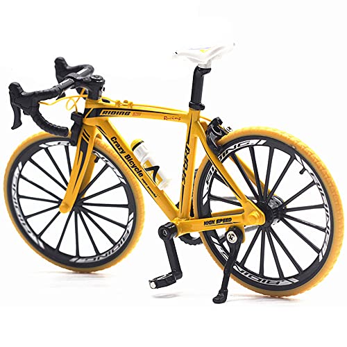 Speedy Panther 1:10 Mini aleación bicicleta modelo fundido metal dedo bicicleta de montaña juguete colección juguetes para niños (amarillo)