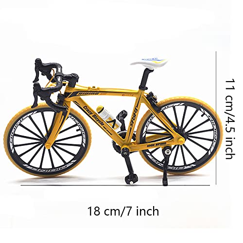 Speedy Panther 1:10 Mini aleación bicicleta modelo fundido metal dedo bicicleta de montaña juguete colección juguetes para niños (amarillo)