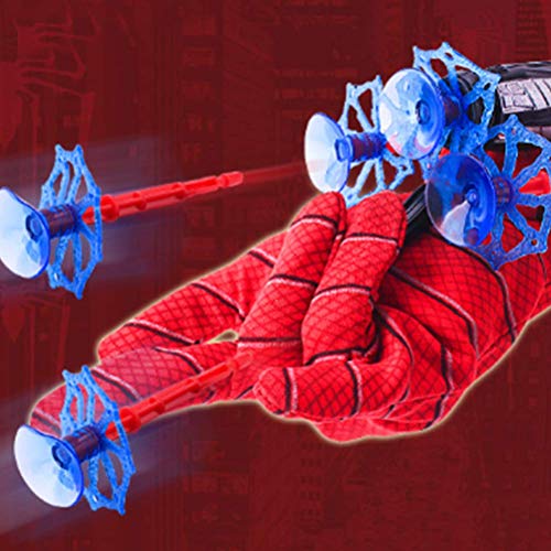 spier Ejection Cool Spiderman Wristlet Launcher Equipment Juguetes de Guante Niños Plástico Cosplay Guante Hero Launcher Wrist Toy Set Divertido Niños Juguete educativo