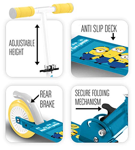 Stamp Foldable Scooter Minions 2, Unisex-Youth, Azul