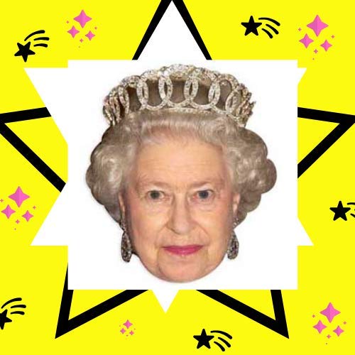 Star Cutouts -Máscara Queen Elizabeth II