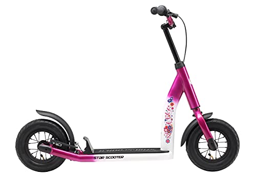 STAR SCOOTER Patinete Infantil 2 Ruedas a Partir de 5 años | Kick Scooter 10" neumáticos, Ajustable en Altura para niñas y niños | Rosa