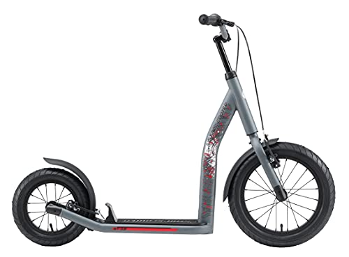 STAR SCOOTER Patinete Infantil 2 Ruedas a Partir de 8 años | Kick Scooter 16" neumáticos, Ajustable en Altura para niñas y niños | Gris