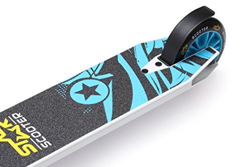 STAR SCOOTER Patinete Patineta Scooter Freestyle Mini Stuntscooter para niños y niñas a Partir de 5 años | 110 mm Edición Mini | Blanco Azul