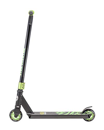 STAR SCOOTER Patinete Patineta Scooter Freestyle Stuntscooter para niños y niñas a Partir de 7 años y Adultos | 100 mm Edición Entrada | Negro Verde