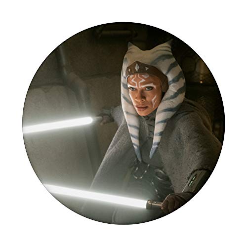 Star Wars The Mandalorian Ahsoka Tano Lightsaber Battle PopSockets PopGrip: Agarre intercambiable para Teléfonos y Tabletas