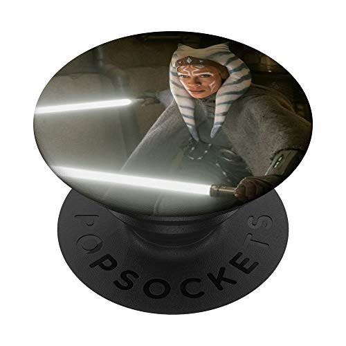 Star Wars The Mandalorian Ahsoka Tano Lightsaber Battle PopSockets PopGrip: Agarre intercambiable para Teléfonos y Tabletas