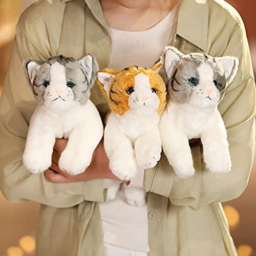 Suave y Realista, Gato, Animal de Peluche, Vida Real, Gato, Juguetes de Peluche, Lindo Gatito, pequeño Tigre, muñeca para niños, decoración del hogar Gris