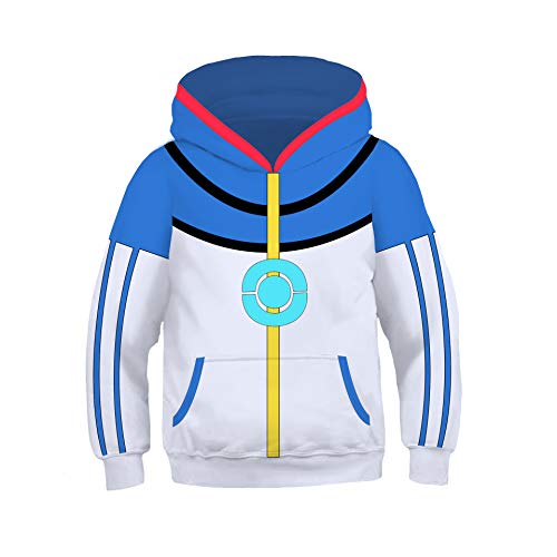 Sudadera con capucha para niños, disfraz de anime cosplay con impresión 3D, unisex, disfraz de Halloween para niños pequeños (145 cm-155 cm[L])