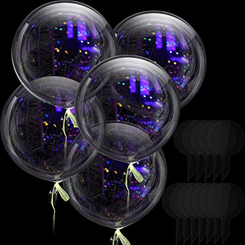 Sumind 12 Piezas Globos Grandes Bobo Globos Redondos Transparentes Globos de Plástico de Burbujas Reutilizables para Decoración de Fiesta de Navidad Halloween Cumpleaños Boda