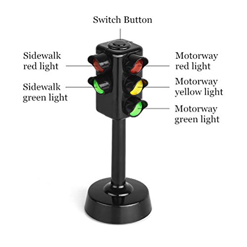 Sysow Juguete semáforo para coche, mini señales de tráfico, luz de seguridad, semáforo divertido, juguete educativo coleccionable, modelo rojo y verde, lámpara de luz,modelo de tráfico para niños