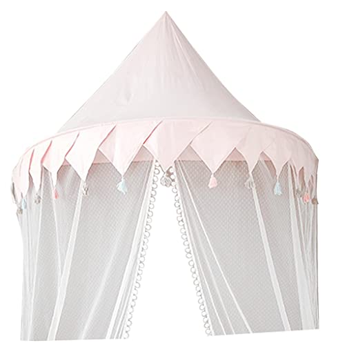 T TOOYFUL Media Cúpula Cama con Dosel Red Princesa Mosquitera, para Bebé Cuna Princesa Cama Decoración (Rosa)