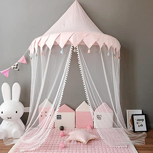 T TOOYFUL Media Cúpula Cama con Dosel Red Princesa Mosquitera, para Bebé Cuna Princesa Cama Decoración (Rosa)