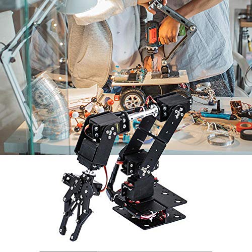 Taidda Brazo mecánico, Robot 6DOF Abrazadera de Brazo mecánico Kit de Garras Manipulador DOF Piezas de Robot Industrial para la enseñanza universitaria Producción IDY