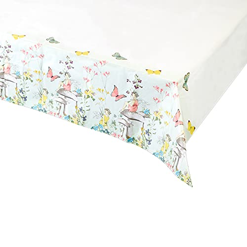 Talking Tables- Cubierta de mesa de papel de hadas | vajilla reciclable, rectangular, desechable | Para fiesta infantil de mariposas, cumpleaños, día de la madre, Color, 180 x 120cm (TSFAIRY-TCOVER)