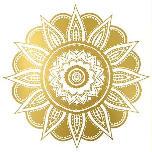 Tattoocrew® 2 tatuajes XXL con mandala, color dorado metálico.