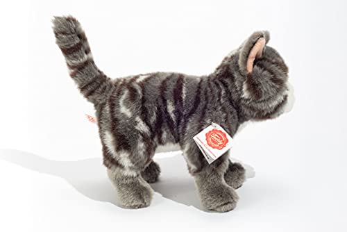 Teddy Hermann 91822 Gato 20 cm, Peluche, Grau getigert