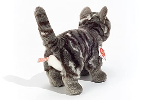 Teddy Hermann 91822 Gato 20 cm, Peluche, Grau getigert