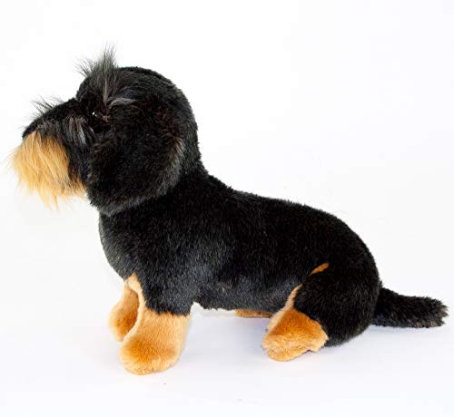 Teddys Rothenburg Peluche de perro salchicha sentado (28 cm), color negro y marrón