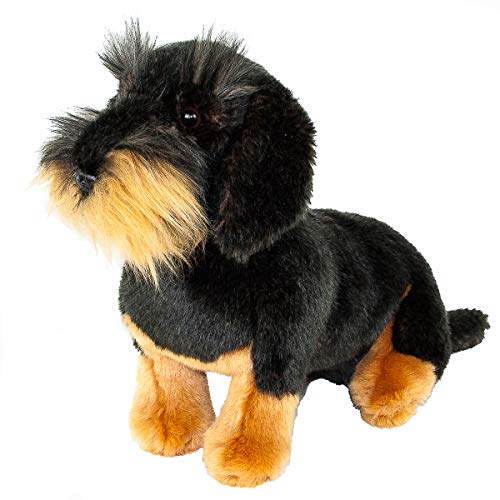 Teddys Rothenburg Peluche de perro salchicha sentado (28 cm), color negro y marrón