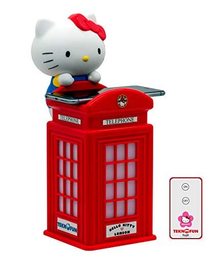 Teknofun- Hello Kitty London Cargador si Hilo para Smartphones, Color Rojo (811254)