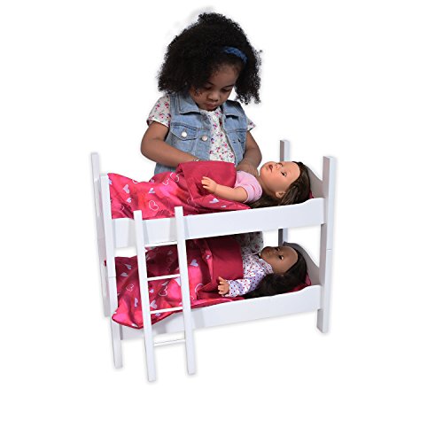 The New York Doll Collection Gemelo Muñeca De madera Litera Cama - encaja 18 pulgadas / 46 cm Muñecas Separable