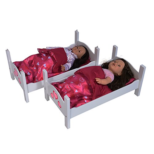 The New York Doll Collection Gemelo Muñeca De madera Litera Cama - encaja 18 pulgadas / 46 cm Muñecas Separable