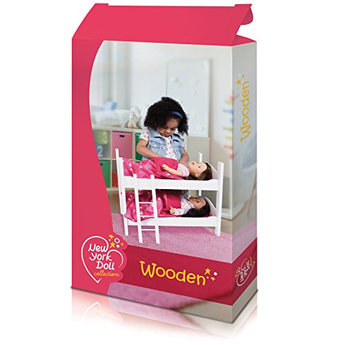 The New York Doll Collection Gemelo Muñeca De madera Litera Cama - encaja 18 pulgadas / 46 cm Muñecas Separable