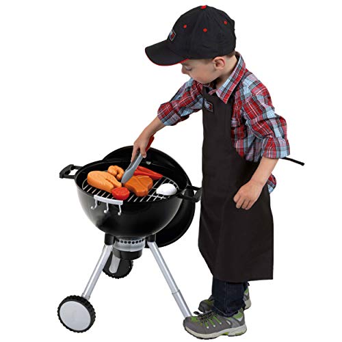 Theo Klein 9466 Barbacoa de bola Weber One Touch Premium, Barbacoa para niños con luz, sonido y numerosos accesorios, Medidas: 40 cm x 32 cm x 53 cm,