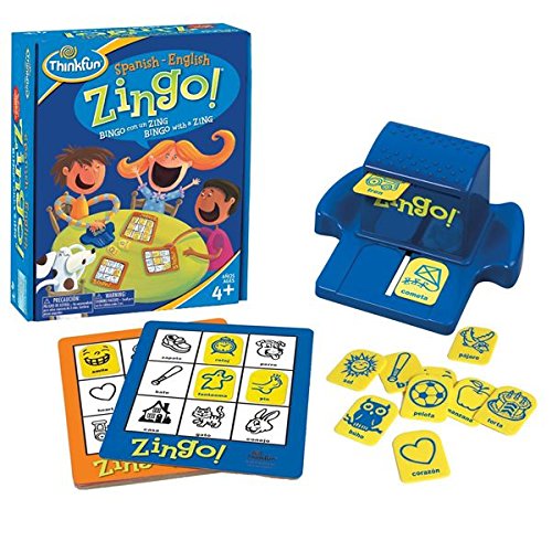 ThinkFun 76321, Zingo Juego Bilingual, Inglés y Español, 2+ Jugadores, Edad Recomendada 4+, Juegos de Mesa para Niños