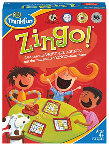 ThinkFun - 76351- Zingo. - El rápido Bingo de Palabras para niños a Partir de 4 años. Aprende Las primeras Palabras con Zingo.