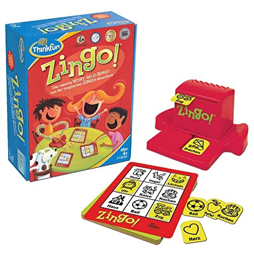 ThinkFun - 76351- Zingo. - El rápido Bingo de Palabras para niños a Partir de 4 años. Aprende Las primeras Palabras con Zingo.