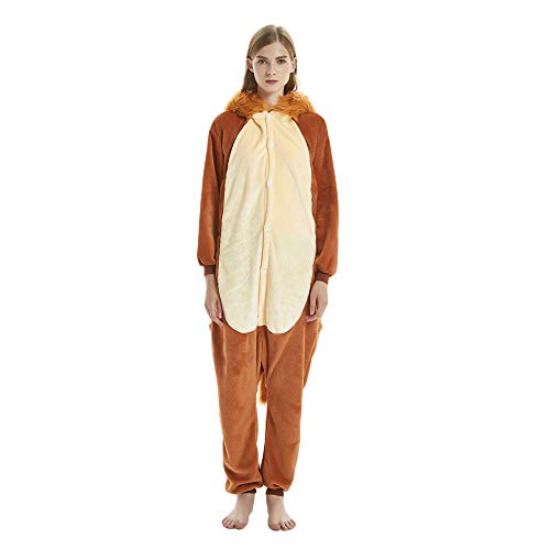 Tickos Animal Onesies Novedad León Mono Pijama Unisexo Adulto Pijama Disfraz de Cosplay de Halloween Disfraces (León-1, Medium)