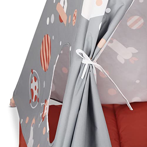 Tienda campaña Infantil, Cosmo Tipi, Decorativa de Madera Natural, Tejido de poliéster Impermeable, Juego Apto para Exterior, Unisex niños y niñas