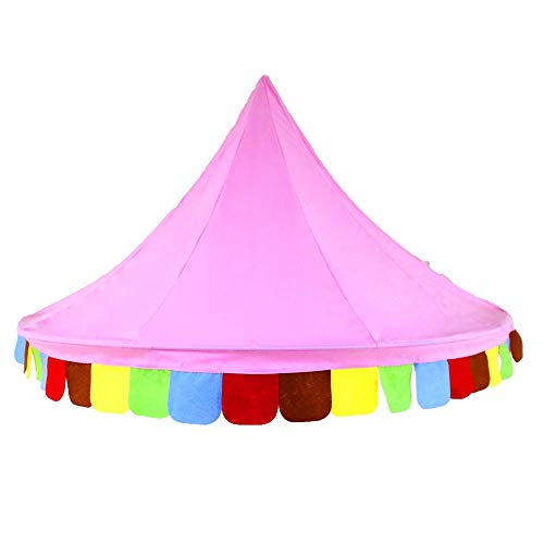 Tienda de campaña de media luna para niñas ASUMAN Princess Castle, red mosquitera para juegos de interior estimulan el espacio de juego imaginativo para bebés y niños que leen el juego rosa Talla:L