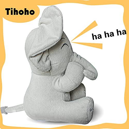 Tihoho Talking Singing Peek A Boo Elefante Juguete Animado Elefante Peluche Juguete Peluche Peluche Juguetes Para Bebé Hablar Juguete Niño Niña Regalos (Nueva versión: Ajustar el sonido)