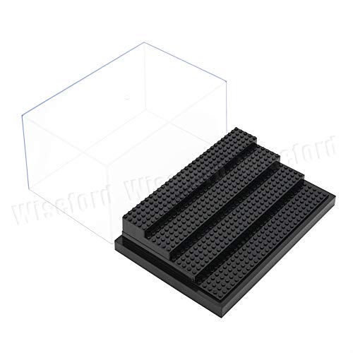 Tingacraft Acrílico Vitrina Cristal (24,2 x 15,7 x 13 cm) Caja Metacrilato Expositor para Minifiguras, Negro