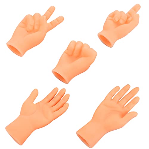 Tiny Hands Manos Diminutas Marionetas Mini Manos Dedos Manos Pequeñas para Fiestas Bromas Juego Piedra-Papel-Tijera(5 Pieces)