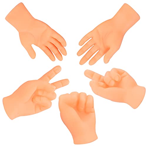 Tiny Hands Manos Diminutas Marionetas Mini Manos Dedos Manos Pequeñas para Fiestas Bromas Juego Piedra-Papel-Tijera(5 Pieces)