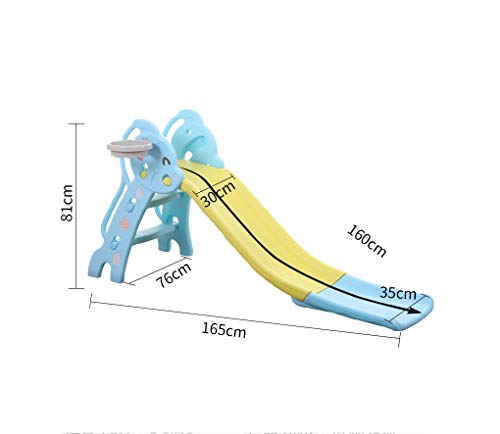 Tobogan Infantil Tobogan Niños Jardin Columpios Infantiles Exterior Tobogan 2 En Forma De Mono 1 Niño Escalador De Diapositivas Playset Con Aro De Baloncesto, Fácil De Subir Escaleras ( Color : Azul )