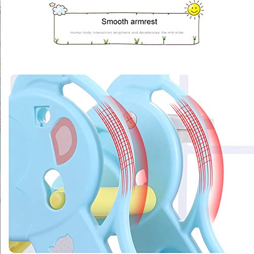 Tobogan Infantil Tobogan Niños Jardin Columpios Infantiles Exterior Tobogan 2 En Forma De Mono 1 Niño Escalador De Diapositivas Playset Con Aro De Baloncesto, Fácil De Subir Escaleras ( Color : Azul )