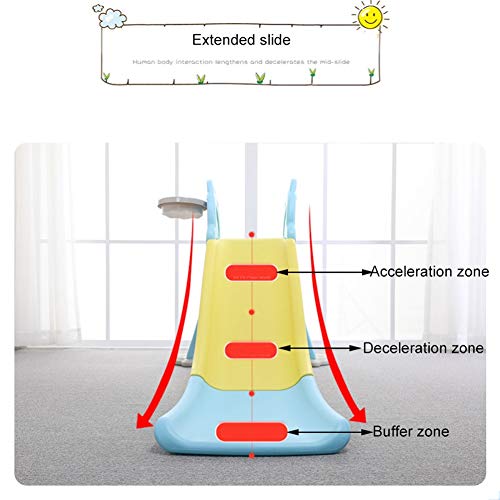 Tobogan Infantil Tobogan Niños Jardin Columpios Infantiles Exterior Tobogan 2 En Forma De Mono 1 Niño Escalador De Diapositivas Playset Con Aro De Baloncesto, Fácil De Subir Escaleras ( Color : Azul )