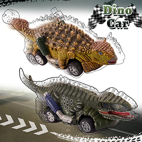 TOEY PLAY Juguetes Dinosaurios con Huevos de Dinosaurio, Coches y Caja de Almacenamiento, Juego Regalos para Niños Niñas 3 4 5 Años