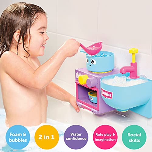 Toomies Bubble & Bake bebés, baño, Juguete de Cocina temático para Hacer Burbujas, 1, Juego de Agua niñas de 18 m y 2, 3 y 4 años de Edad, Multicolor (Tomy E73264)