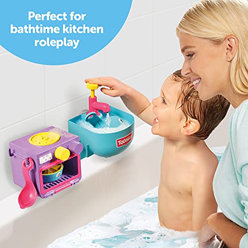 Toomies Bubble & Bake bebés, baño, Juguete de Cocina temático para Hacer Burbujas, 1, Juego de Agua niñas de 18 m y 2, 3 y 4 años de Edad, Multicolor (Tomy E73264)