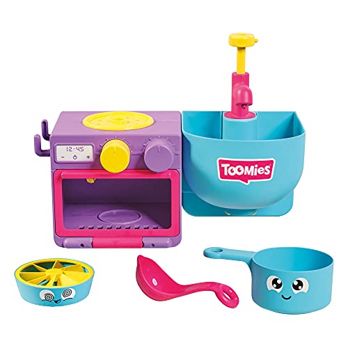 Toomies Bubble & Bake bebés, baño, Juguete de Cocina temático para Hacer Burbujas, 1, Juego de Agua niñas de 18 m y 2, 3 y 4 años de Edad, Multicolor (Tomy E73264)